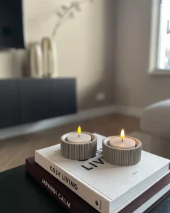 Alternative view of LED kaarsen set – dinerkaarsen Furu & waxinelichtjes Bøk (2×2 bundel)